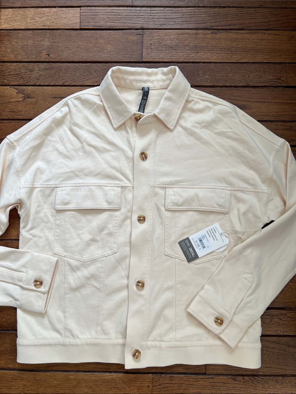 Vuori Natural Cream Cotton Button Up Mackenzie Jacket Size Small New With Tags